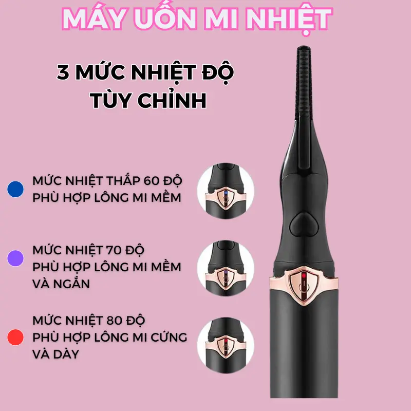 MÁY UÔN MI NHIỆT 3 CẤP ĐỘ, UỐN MI CONG TRONG 30s 4