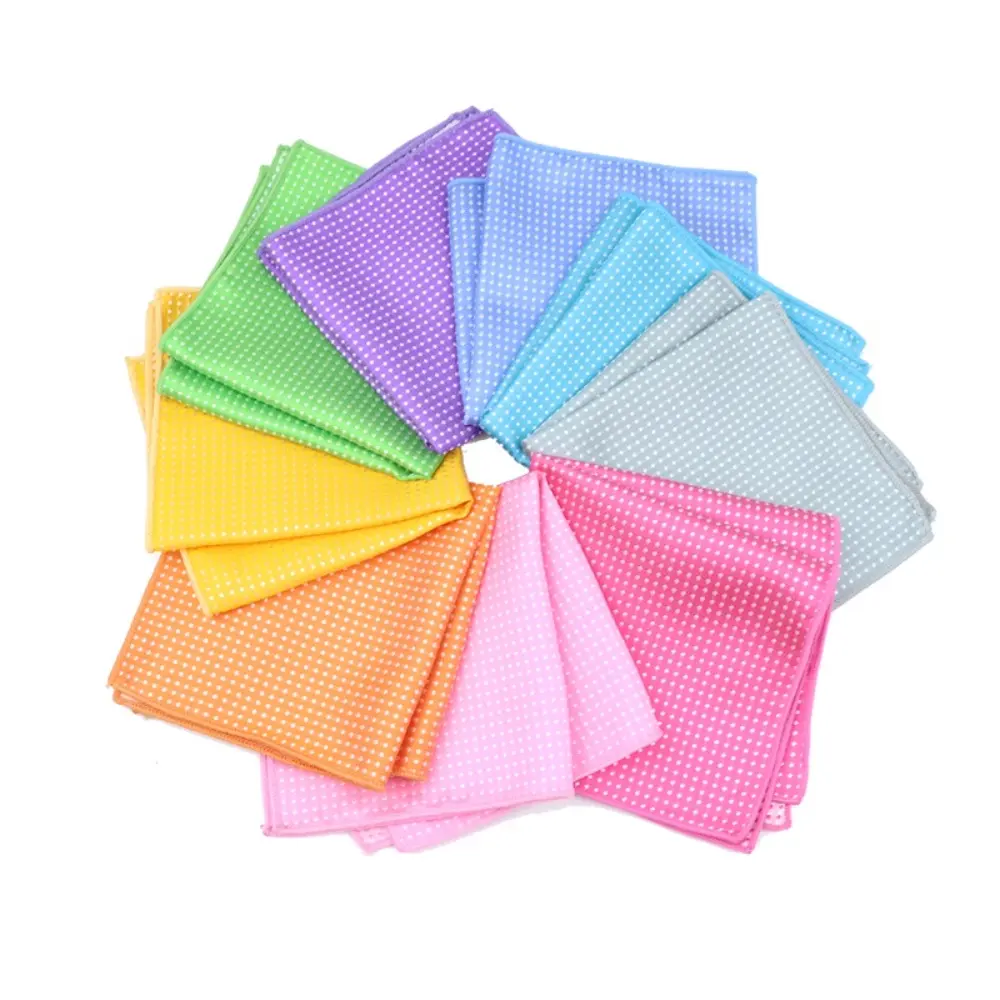 ZONFAZ Fashion Silk Pocket Square Dot Colorful Handkerchief Candy Color Cute Hanky for Wedding Partry Casual Handkerchief