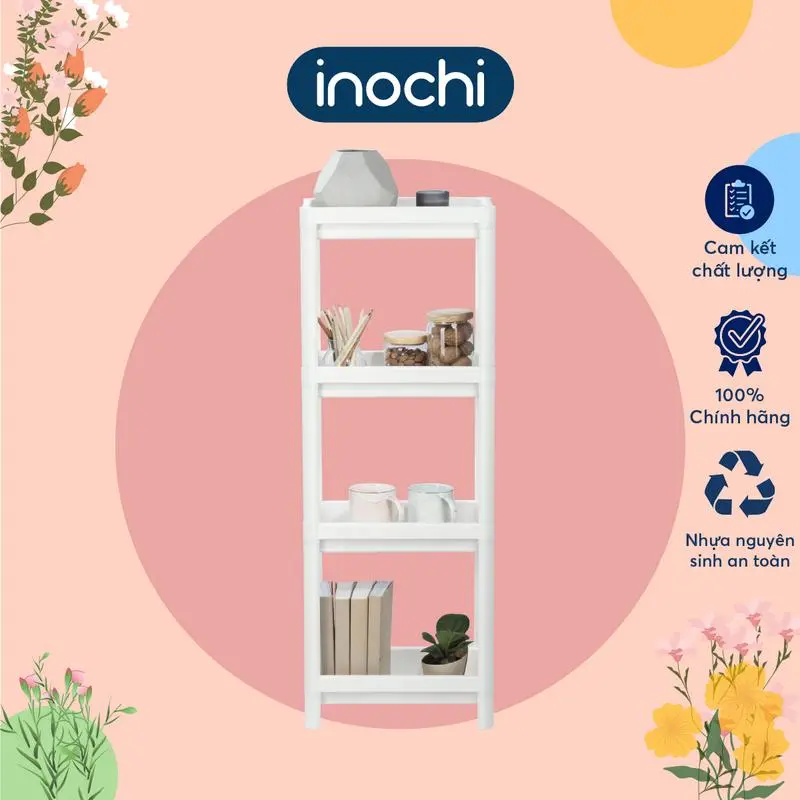 Kệ để đồ đa năng 2,3,,4 tầng Inochi Nhựa Dùng Để Đựng Gia Vị Nhà Bếp, Đồ Phòng Ngủ kede 4 tang