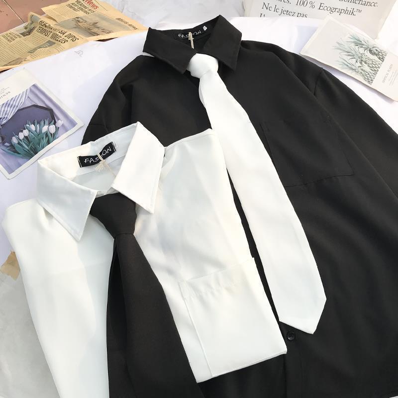 Áo Sơ Mi Trắng, Dành Cho Nam Và Nữ, Phong Cách Preppy Sinh Viên, Áo Sơ Mi Lông Cừu Dài Tay, Dáng Rộng Vừa Vặn, Thích Hợp Cho Mùa Thu, Phong Cách BF Cơ Sở, Được Các Khách Hàng Lặp Lại 909, Hàng Mới Về Năm 2025 5