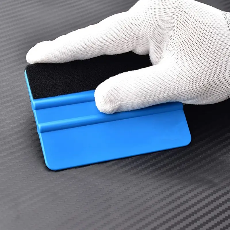 Felt Squeegee cho Vinyl, Nhựa Felt Edge Vinyl Squeegee, Đồ họa Decal Scraper Công cụ ứng dụng, Window Tint Squeegee với vải đen Felt Edge (Xanh Biển) 0