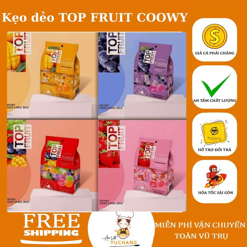 Kẹo dẻo trái cây TOP FRUIT COOWY nhiều hương vị gói 320g - Ăn vặt YuChang Candy Snack Food