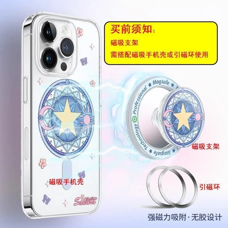 Giá Đỡ Nhẫn Nam Châm, Với Gấp Có Thể Gấp Gọn Và Góc Chụp Cố Định Để Bàn, Thích Hợp Để Phát sóng Trực Tiếp Trực Tiếp, Thiết Kế Hoạt Hình Dễ Thương Và Đơn Giản, Có Thể Tháo Rời, Dành Cho Nữ 2