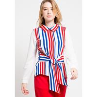 Gambar FAME - Blouse Wanita Lengan Panjang Motif Salur Merah/Biru - 9211458 - Putih, S dari FAME Official Kota Surabaya 1 Tokopedia