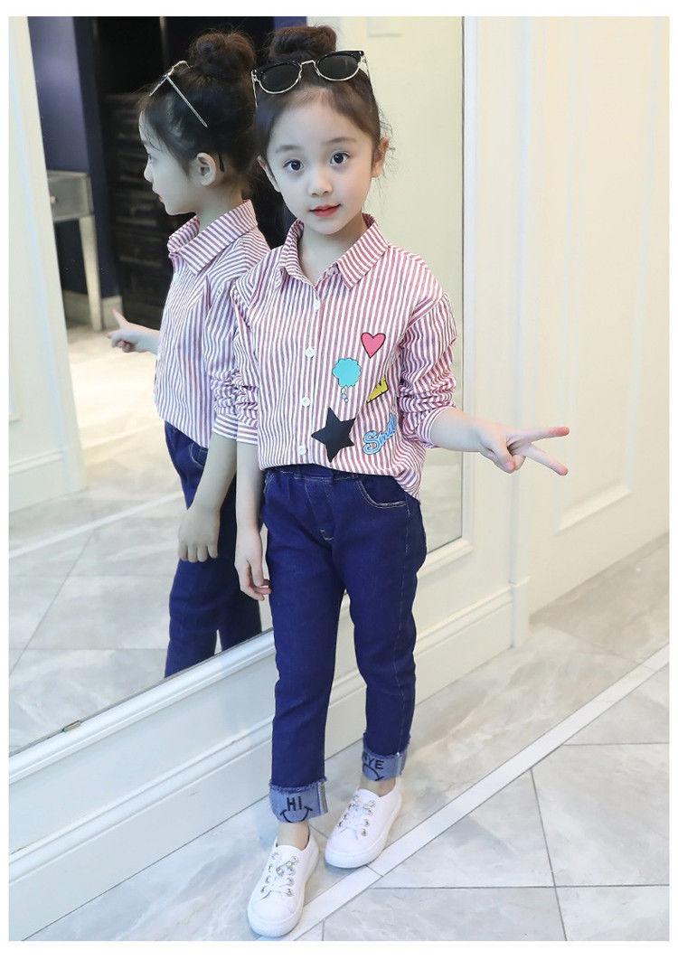 Product Introduction of Áo Sơ Mi Cotton Dài Tay Cho Bé Gái, Bộ Sưu Tập Mùa Xuân Và Mùa Thu, Thích Hợp Cho Trẻ Em Trung Và Lớn, Áo Mỏng Hợp Xu hướng Phong Cách Hàn Quốc, Quần Jean Bé Gái Cho Trẻ Em, Áo Mùa Thu 11