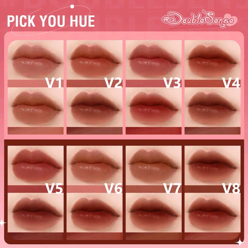 pinkflash lip cream double sense 2in1 duo lipstick velvet 8