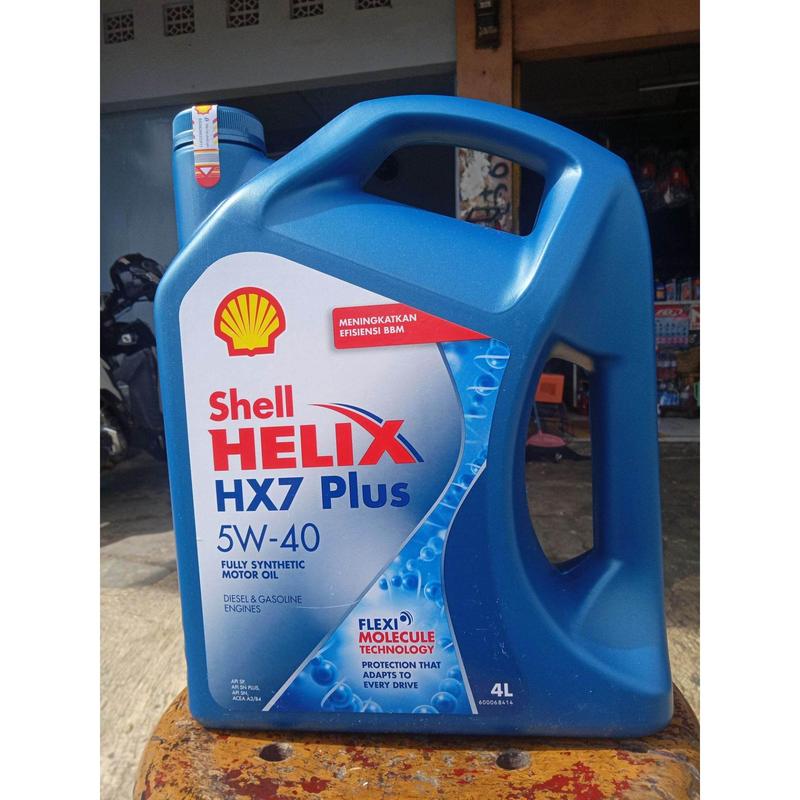 Oli Mobil Shell Helix HX7 Plus 4L SAE 5W-40 Synthetic Based untuk Mesin Mobil Bensin dan Solar Avanza, Xenia, Innova, Kijang, Gran Max, Terios, dan Lainnya - Perlindungan Ekstra untuk Engine 1