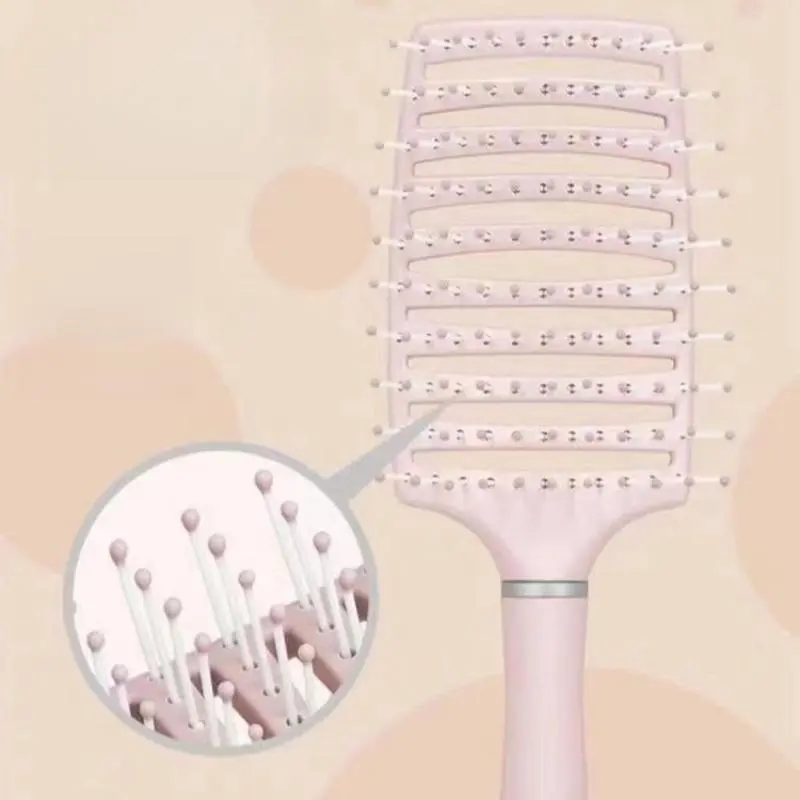 Hollow-out Design Hair Brush, 1 Count Scalp Massage Comb, Curly Hair Detangling & Styling Tool 3