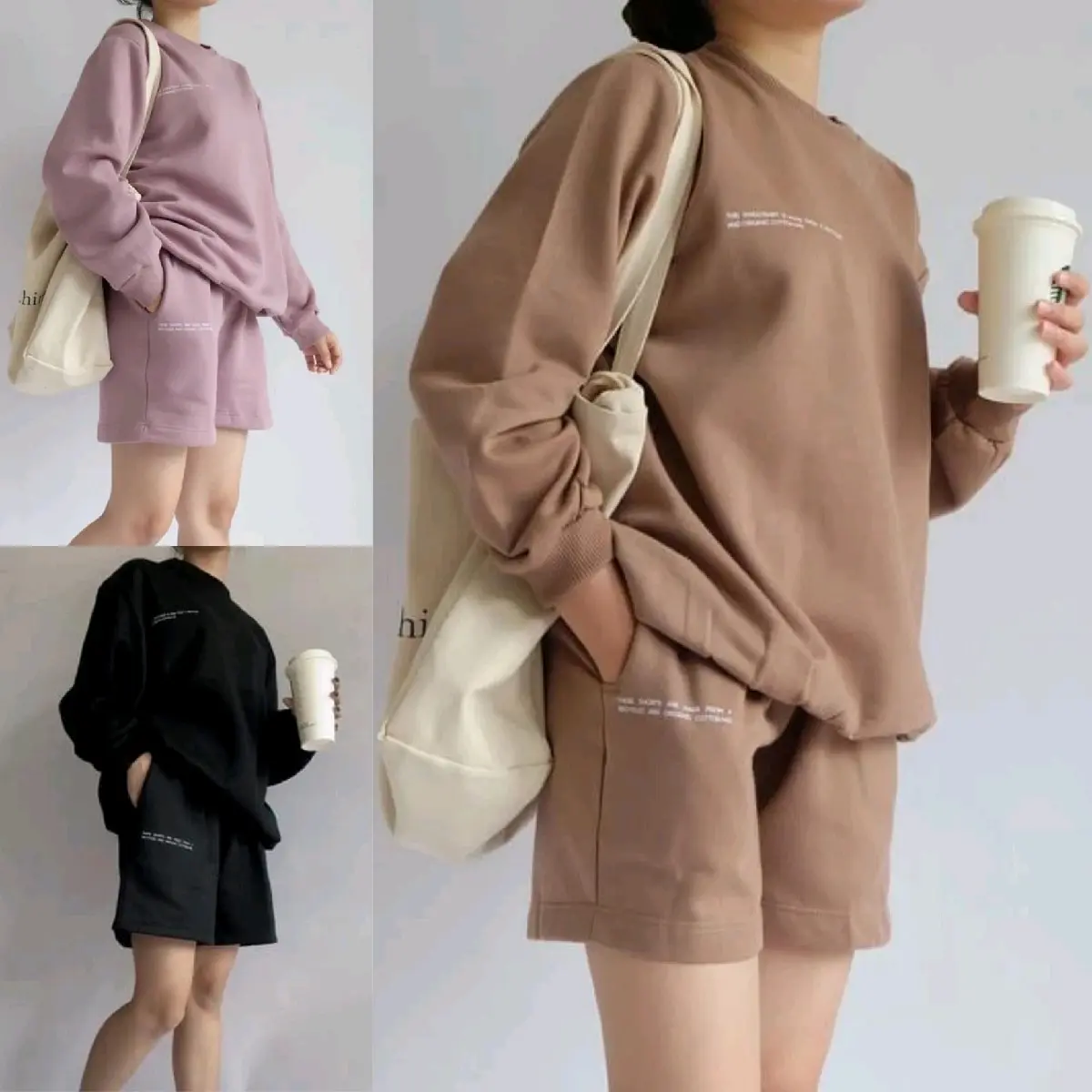 Morra Oneset Setelan Sweater Wanita Style Korean atasan  bawahan  nyaman  baju  celana Hoodie