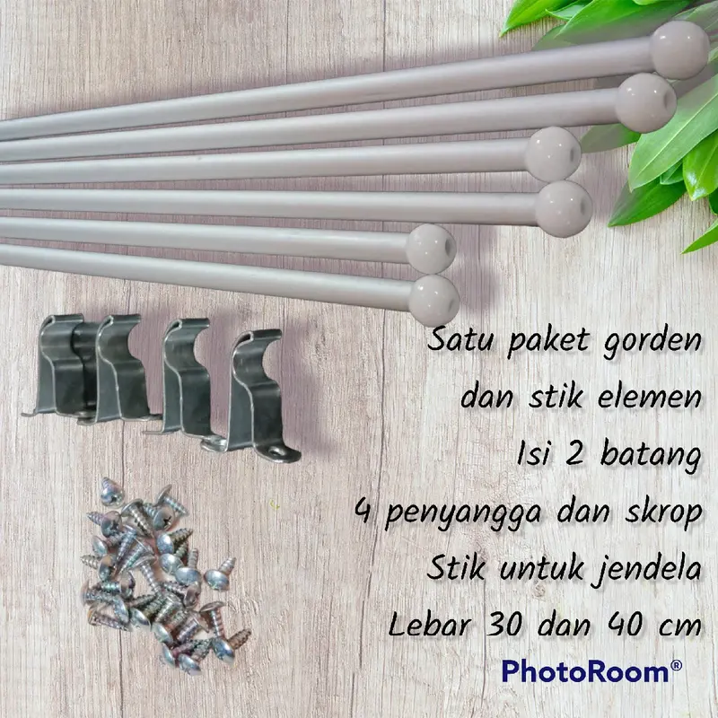 gorden kupu dan stik paket komplit Dapat disesuaikan untuk Jendela minimalis Biru 1
