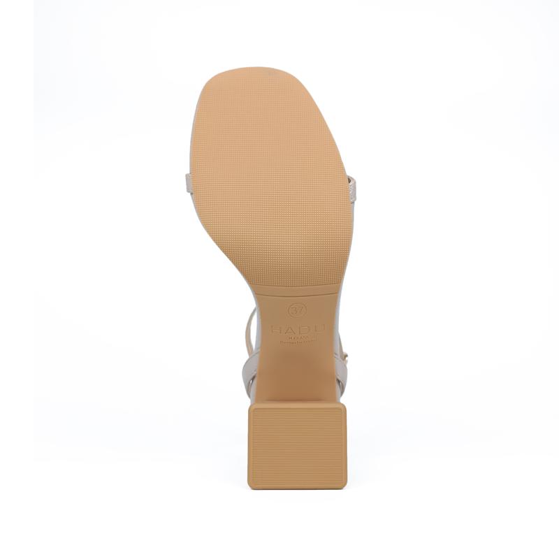 Product Introduction of [Form nhỏ tăng size] Giày Sandal Gót Vuông 7P Quai Ngang Dây Mảnh HADU M7119 Da Vân Cao Cấp, Bảo Hành 12T DéP Nữ Shoes 12