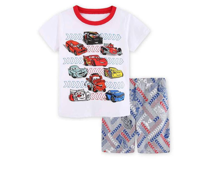 Product Introduction of New Summer Kids Pyjamas Children Sleepwear Baby Set Boys Girls Cars Short sleeved Pijamas Cotton Nightwear Clothes Pajamas Sets 7