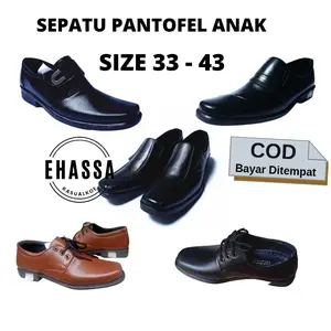 Sepatu Pantofel Anak Laki-laki dan Remaja Hitam Coklat