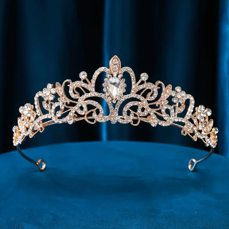 1pc Zircon Crystal Rhinestone Crown - Sparkling, Elegant Design - For Men & Women - Perfect for Weddings & Special Occasions - Ideal Gift for Brides, Grooms & Promgoers 4