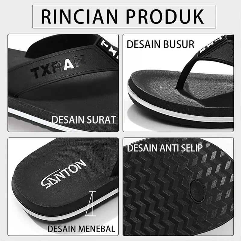 sandal pria keren sandal jepit pria sandal laki laki kekinian anti licin sandal casual pria ruangan sandal karet pria 2
