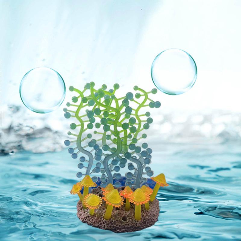 HEHUS quarium Plants Artificial Fish for Tank Decorations Small Plants with Suction C 3