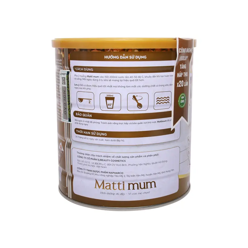 Sữa Hạt Matti Mum Lợi Sữa Cho Mẹ Sau Sinh 650g - Tăng Cường Tiết Sữa, Bổ Sung Vitamin Và Khoáng Chất, Protein 4