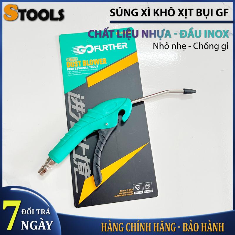 Đầu xịt hơi, xì khô xịt bụi GF dùng cho máy nén khí, đầu xịt hơi cán nhựa đầu inox chống gỉ, nhỏ nhẹ dễ sử dụng