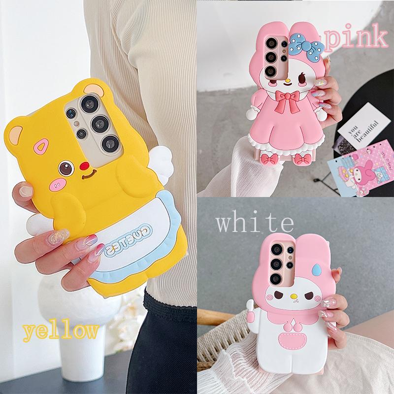 Cartoon Casing For Samsung Galaxy A55 A35 A25 A15 A24 A23 4G A54 A34 A73 A53 A33 A13 A14 A22 A32 5G Phone Case Soft TPU 3D Cute Melody Wing Bear Anti-falling Silicone Protective Cover 7