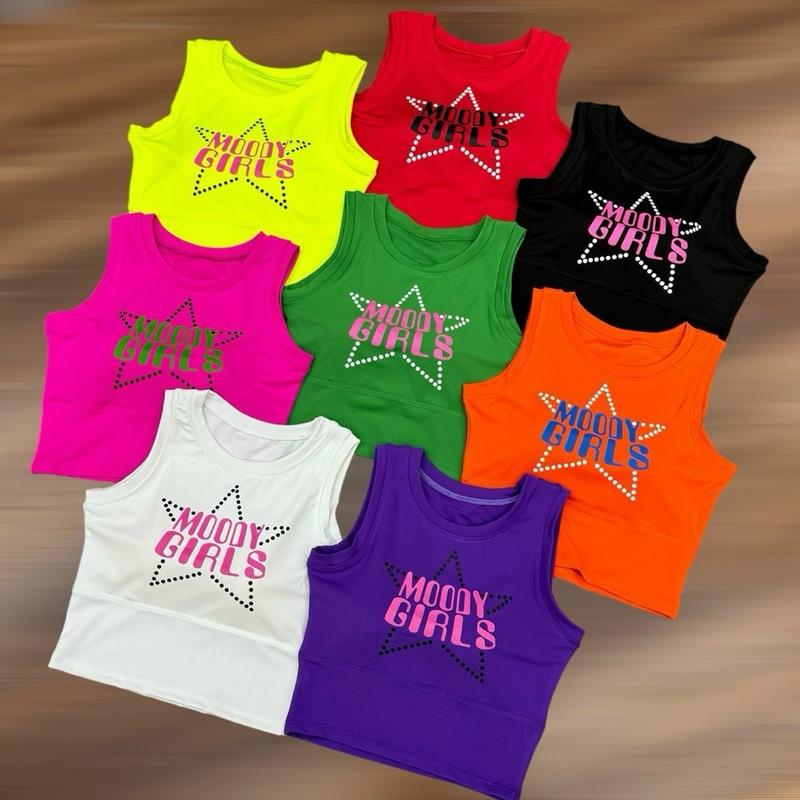 ÁO CROPTOP MOODY GIRLS (KÈM ĐỆM) Đồ Tập Zumba, Gym, Yoga, Aerobic, Thể thao nữ, Shuffle Dance 0