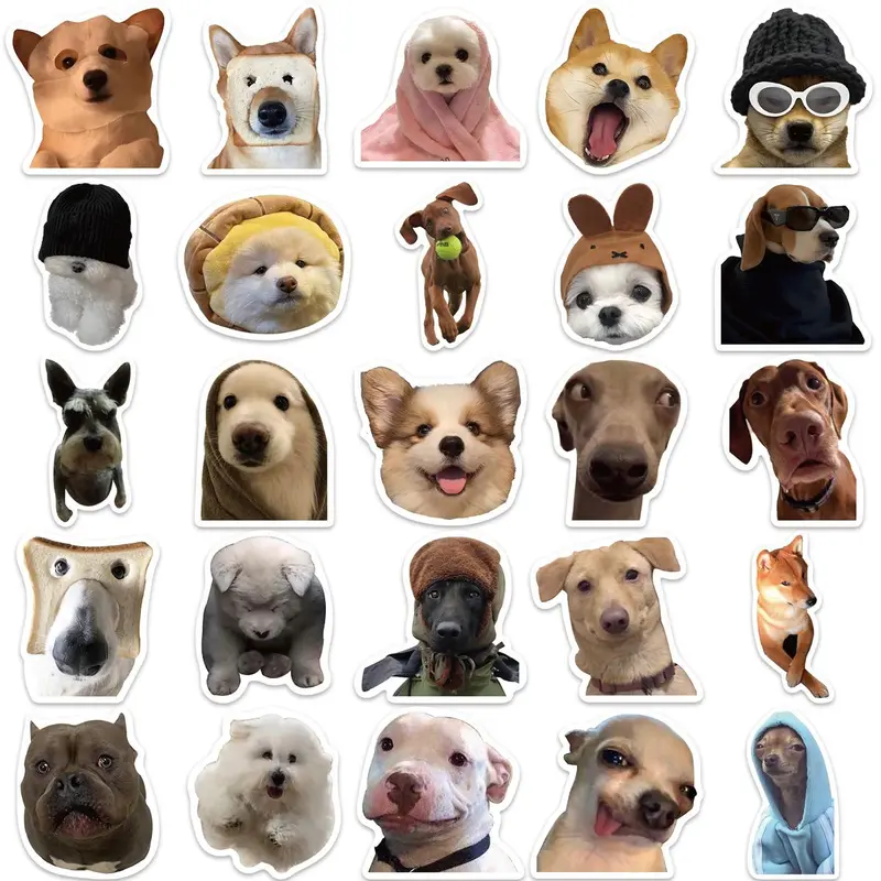 Cute Dog Pattern Sticker, 50pcs/set Funny Dog Sticker, DIY Decorative Sticker for Laptop, Phone, Computer, Guitar, Bag, Water Cup, Scrapbook 4