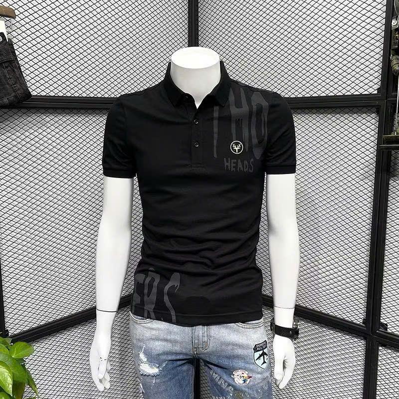 Áo thun nam cổ trụ in Logo chữ HEA cực đẹp, vải cotton co giãn thoáng mát trẻ trung năng động Có Cổ Polo Menswear Shirt