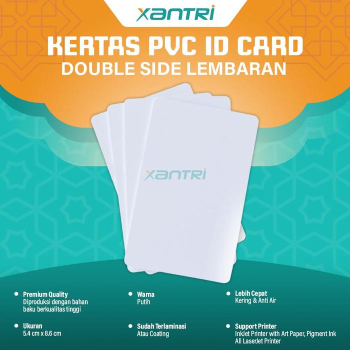 Gambar PVC ID Card bahan kartu identitas putih premium quality dari Xantri.id Kota Administrasi Jakarta Pusat Tokopedia