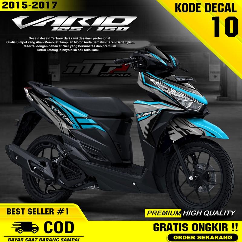 (BISA COD) Decal Sticker Vario led 125 150 full body - Dekal Stiker Striping lis Vario 2015/2016/2017 Desain Techno - Sudah Antigores dan Anti Luntur 0