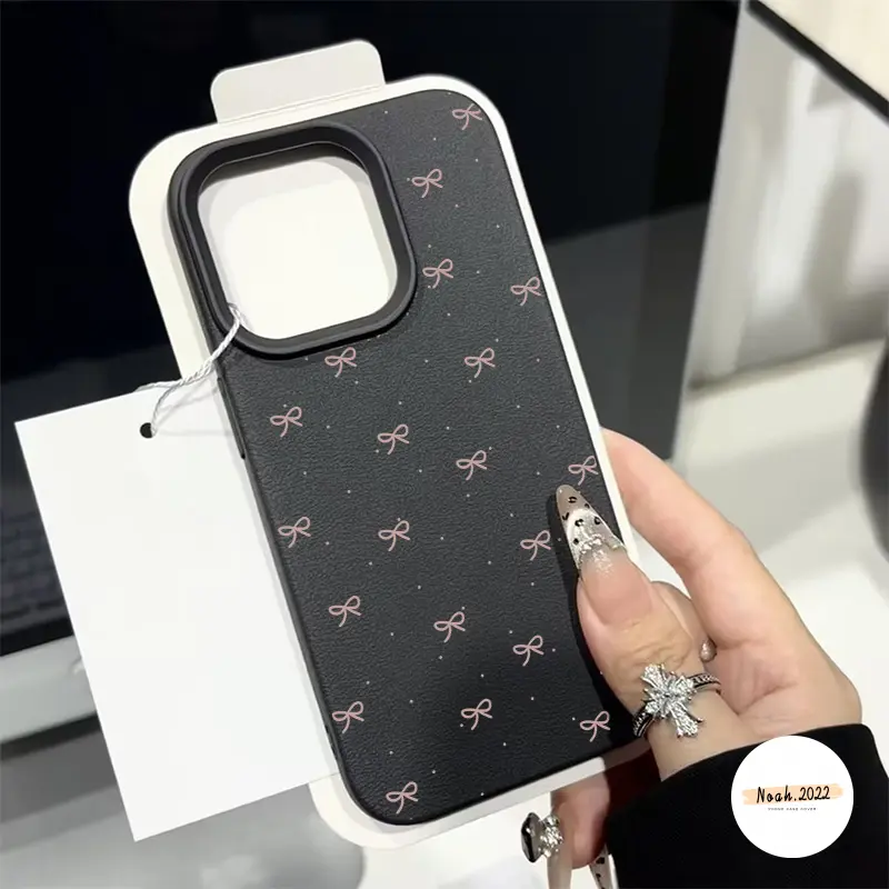 Vỏ Tương Thích Cho iPhone 13 11 16 15 12 14 Pro Max 14 15 Plus X Xs Max Xr 16Pro 13Pro 15Pro 14Pro 11Pro Max Màu Kẹo Hoạt Hình Ngọt Ngào Nơ Vỏ Da Mềm Chống Sốc Cove 3