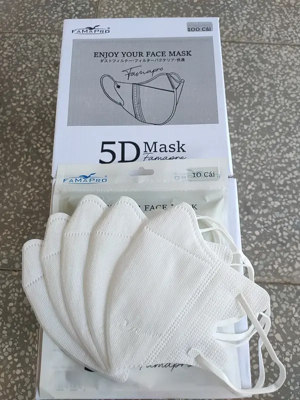 Thùng 100 cái khẩu trang 5D Famapro chính hãng dạng túi zip Nam Phụ Kiện 5