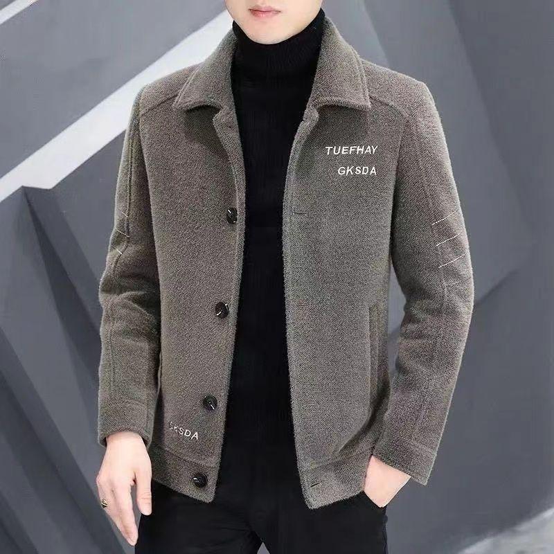 Áo Khoác Cao Cấp Cho Nam, Hàng Mới Về, Áo Khoác Cổ Polo Len Dày Dặn, Quần Áo Nam, Dễ Phối Đồ 3