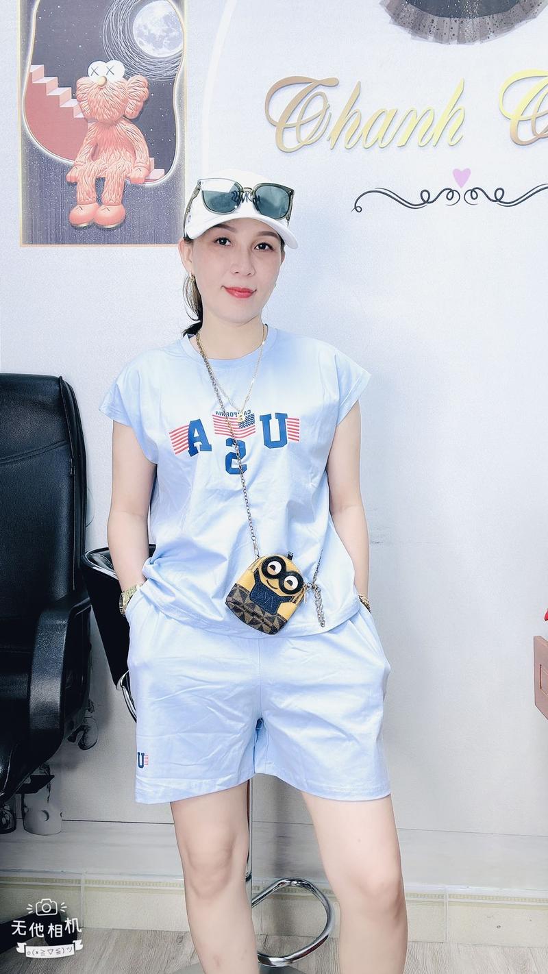 Product Introduction of MÃ _D164 BỘ THUN THÁI TAY HẾN PHOM VỪA 40_65KG Chất cotton co giãn bốn chiều,mềm mịn mát.tay ngắn,quần đùi cạp chun .phong cách thể thao Nữ Áo Thun 3