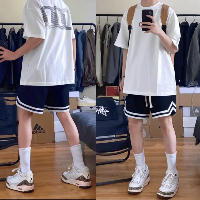 40-105KG Quần Short Nam Nữ Vline thời trang BIGSIZE Sói Store Menswear Lưng Thun Có Túi 5
