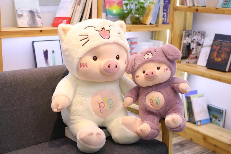 Product Introduction of Creative Transforming Pig Plush Toy Cute Transforming Mickey Pig Doll Children's Doll Cloth Doll 2