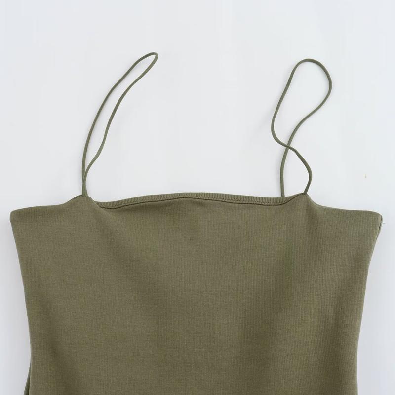 Product Introduction of Summer Fashion Puffy Patchwork Sling Slimming Dress 11