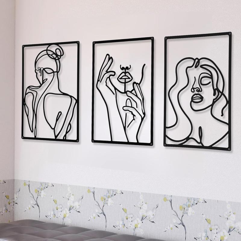 3 Pieces Metal Minimalist Abstract Woman Wall Art Line Drawing - TikTok ...