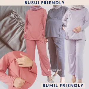 RICHLABEL Setelan Menyusui Bukaan Samping Babyterry - BUSUI KIARA ONE SET