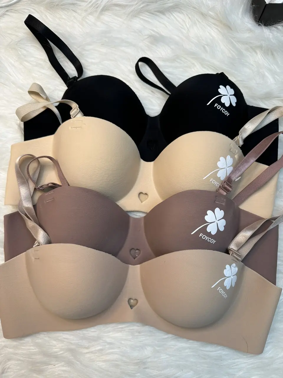 (from nhỏ tăng size) Combo 3 áo cúp cỏ 4 lá không gọng đệm bàn tay 2,5 cm Nữ Women