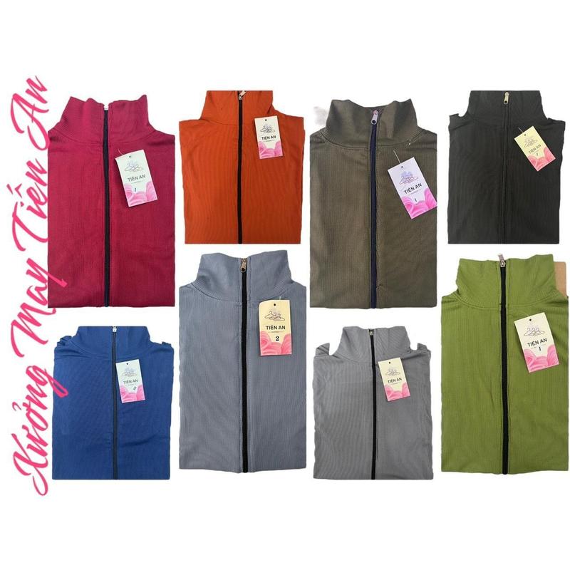 Áo Khoác Nữ Cổ Lọ Thun Gân Tăm Lạnh Cao Cấp Tay Xỏ Ngón Ủ Kem Chống Nắng Nhung Jacket áothun nữ Top Women áo thun