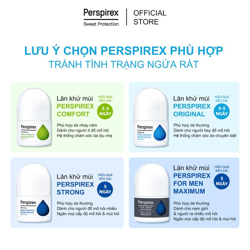 Lăn khử mùi Perspirex Original 20ml: Dành Cho Da Thường, Hay Đổ Mồ Hôi ở cả Nam và Nữ 4