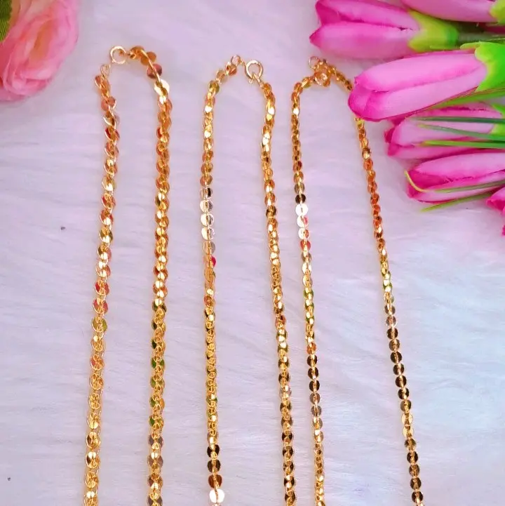 Dây chuyền  chữ cong khế  3chỉ, 2 chỉ,  1 chỉ. màu 18 màu vàng 750 , rất bền màu Trang Sức