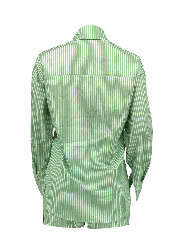 Women's Striped Print Button Shirt & Shorts Set, Casual Short Sleeve Collared Top & Shorts for Daily Wear, Ladies Two-piece Outfits for All Seasons 8
