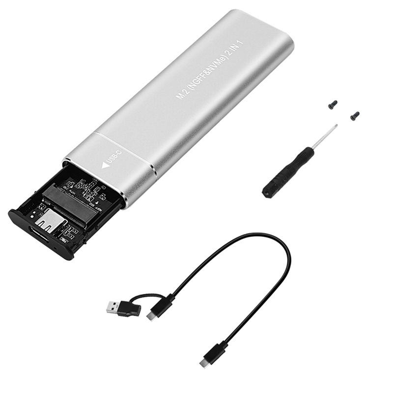 Box ổ cứng SSD M2 sata NVME 2230/2242/2260/2280 ZEADOW hợp kim nhôm USB 3.2Gen2 10Gbps