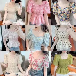 Nota Blouse Atasan Bangkok Tercetar 50  - 100 Wanita Katun Pendek Baju Top
