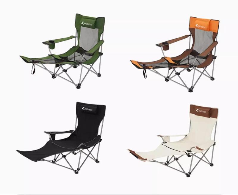 Product Introduction of Outdoor Folding Chair Portable Adjustable Recliner 2 In 1 with Removable Footrest for Camping Fishing Picnic Patio 15