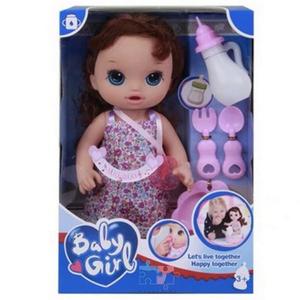 Children's Toy Girl Princess Doll Realistic Brown Hair 10inch Vinyl Doll with Music Box Single Item