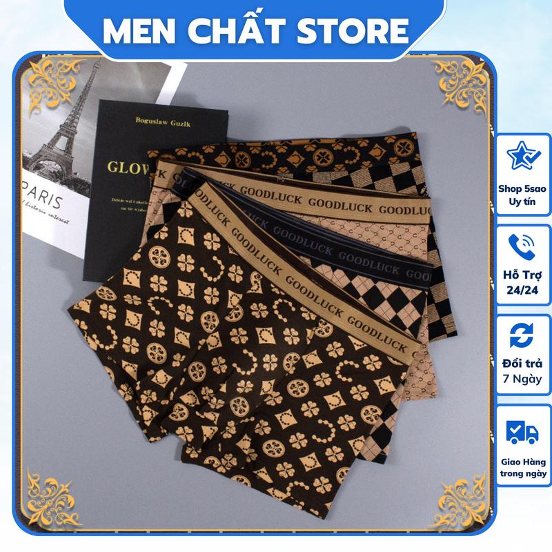 Combo 4 quần sịp đùi nam chất liệu cotton đóng hộp sang chảnh. Quần boxer nam cotton. Menswear Quần Lót Thun đồ  lót quanxi nam