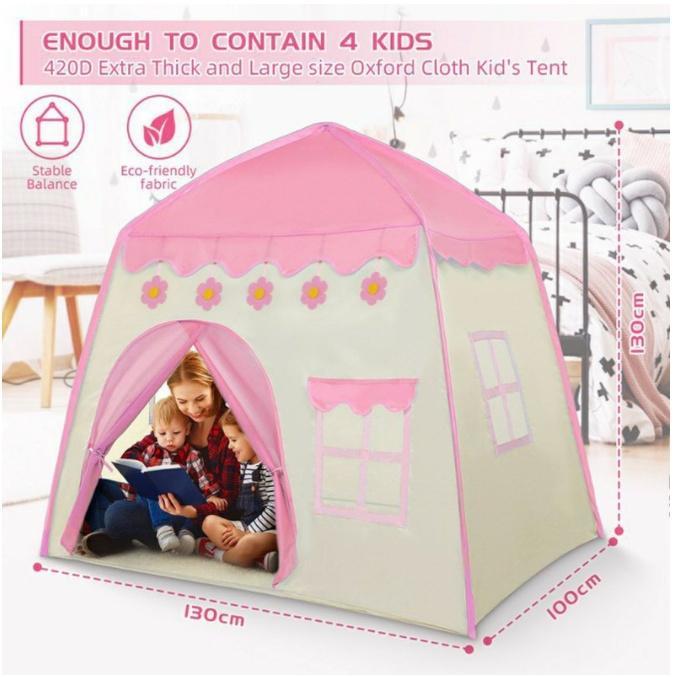 Product Introduction of *Ready Stock*Kids Play Tent Castle Large Teepee Tent for Kids Princess Castle Play Tent Oxford Fabric Children Playhouse Outdoor khemah  budak 0