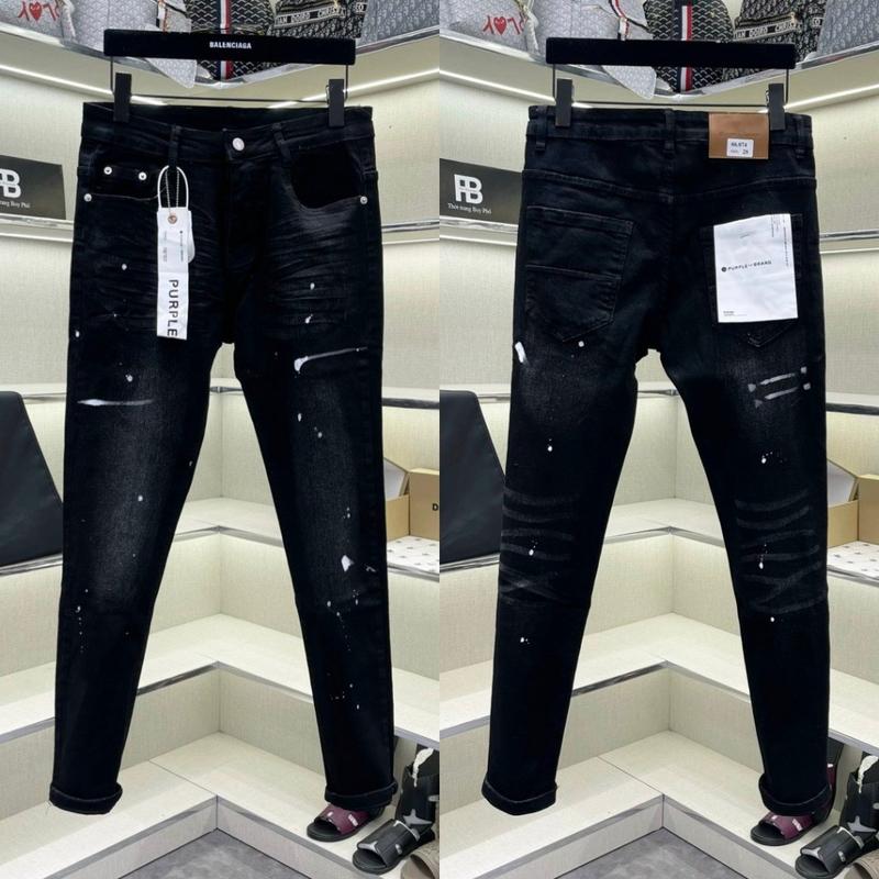 JEAN Nam   Vẩy Sơn- A.MI.R.I Slimfit 4 Cúc xanh khói Chuẩn Form rách tua  bò vá cao cấp 4 Khuy  purple đen   purple quần không Menswear Pants
