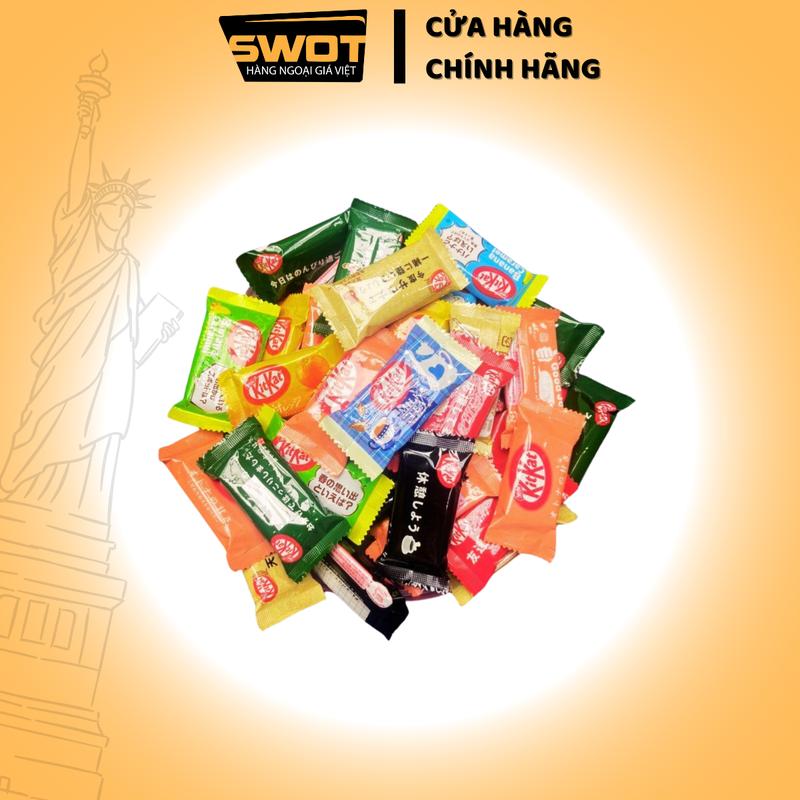 Bánh xốp chocolate KITKAT Nhật Bản 100g mix nhiều vị tách lẻ, Bánh xốp socola giòn thơm, kết giữa socola & sữa ăn vặt siêu ngon, hàng KITKAT Nhật - SWOT - Snack